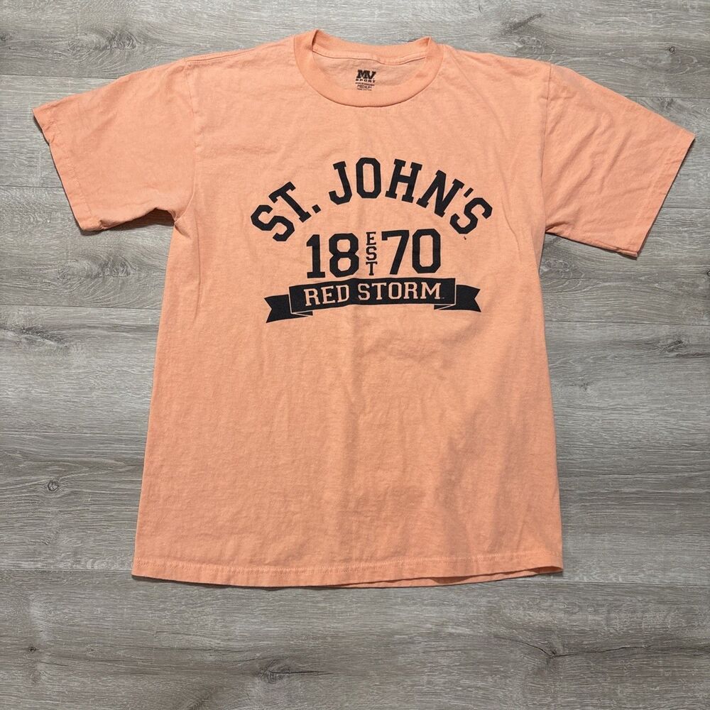 St Johns Red Storm T Shirt Mens Medium Orange NCAA College Graphic Tee